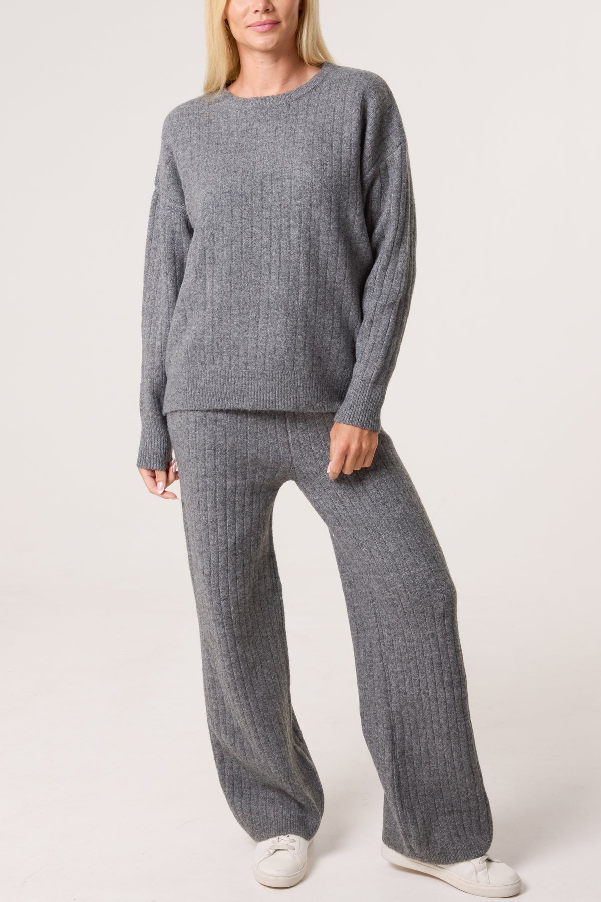 Ribbed Knit Jumper & Trousers Set