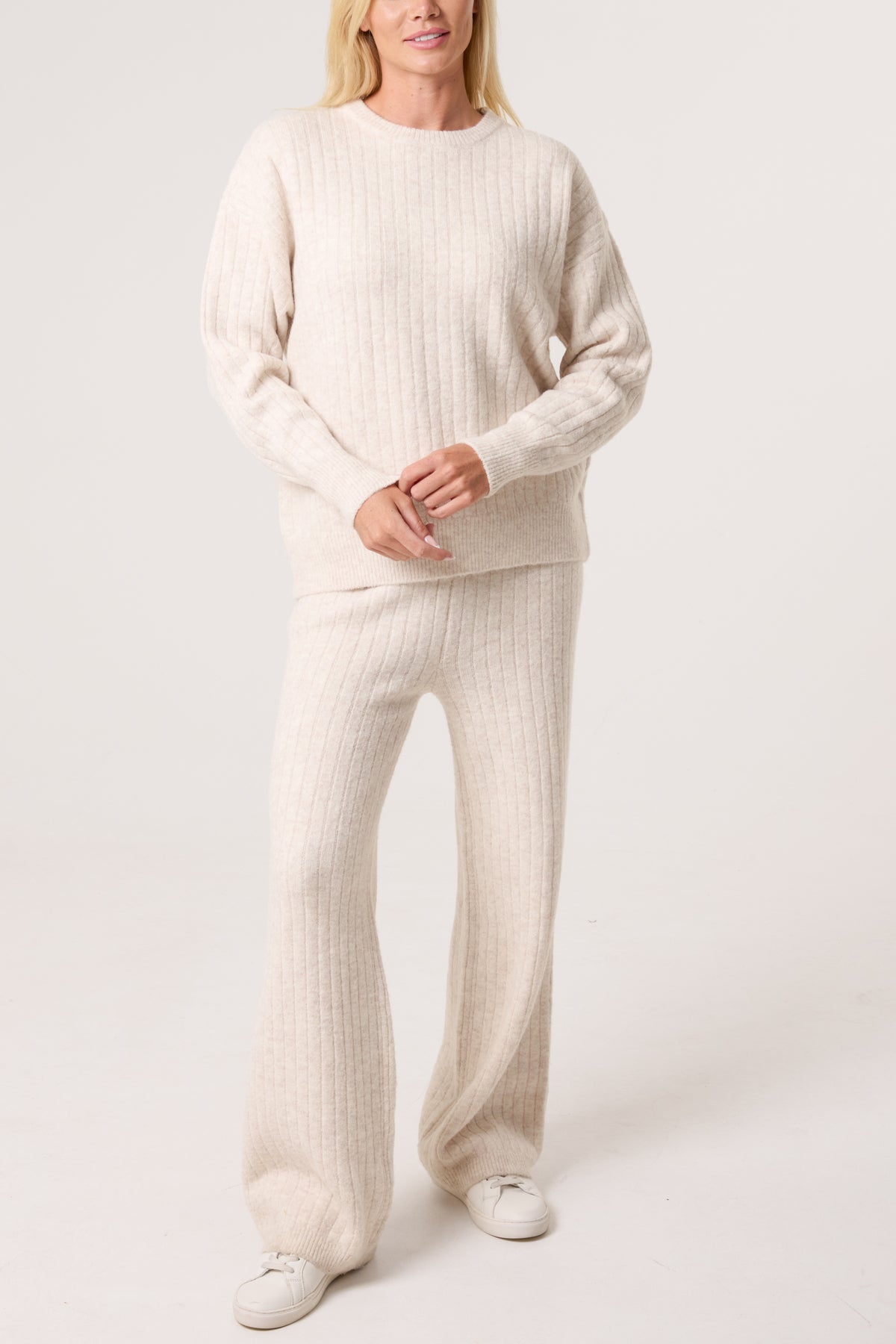 Ribbed Knit Jumper & Trousers Set
