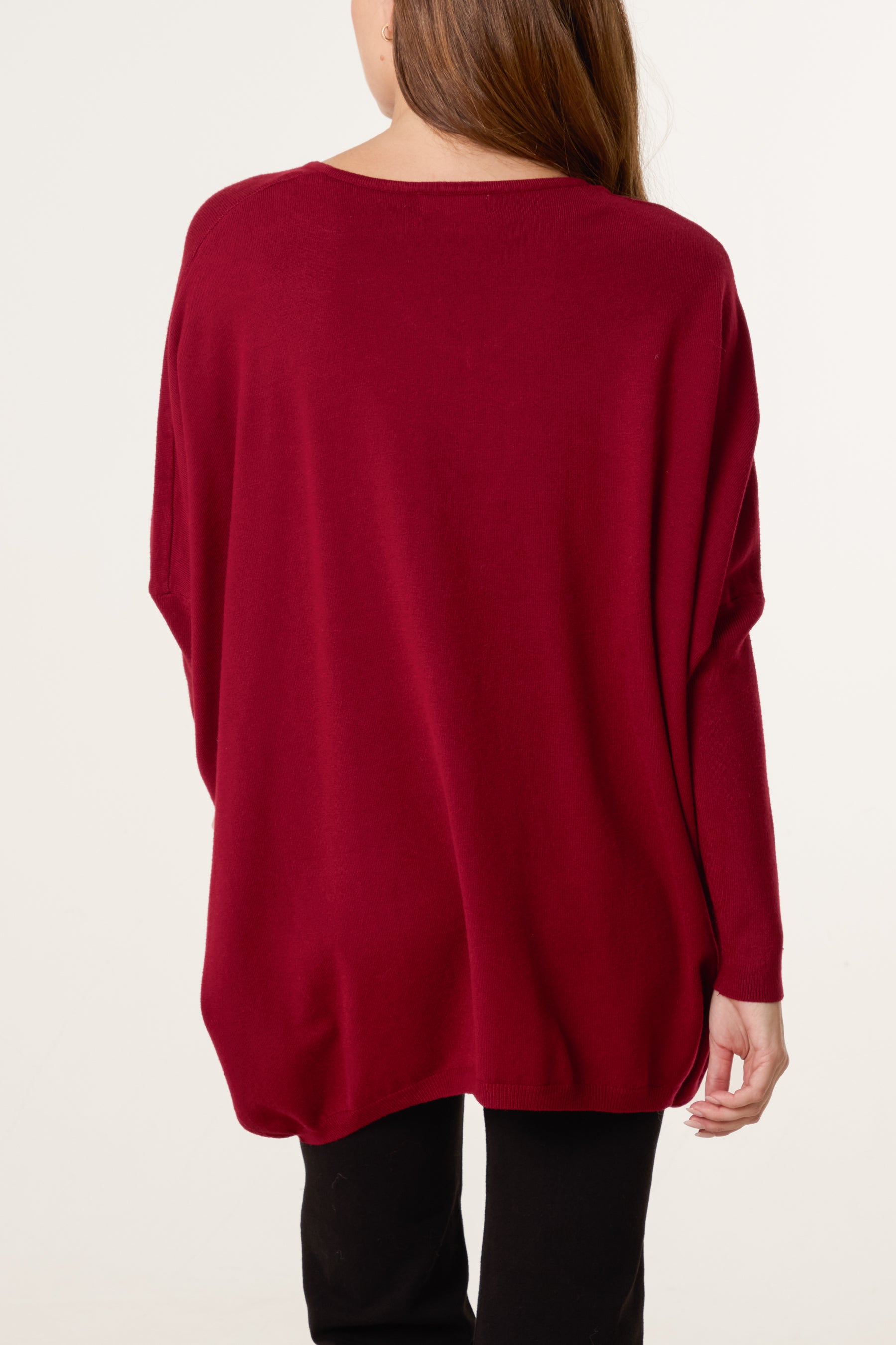Diamante Heart Batwing Jumper