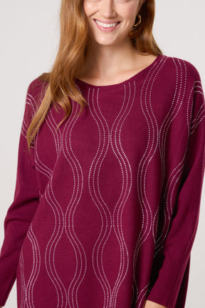 Diamante Waves Longline Jumper