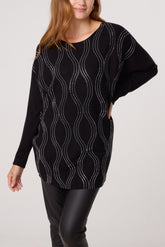 Diamante Waves Longline Jumper
