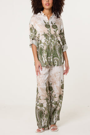 Vintage Floral Print Shirt & Trousers Co-Ord