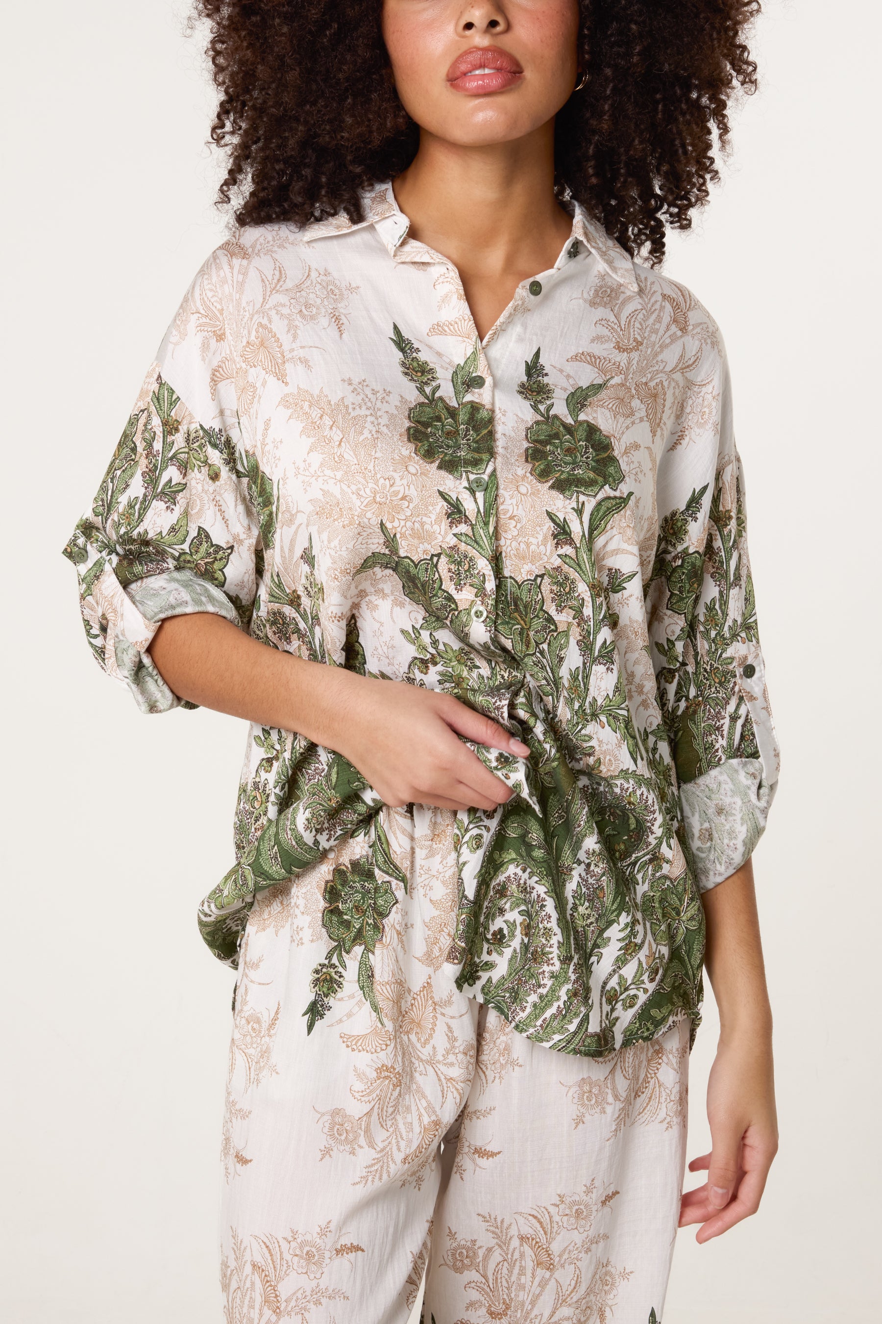 Vintage Floral Print Shirt & Trousers Co-Ord