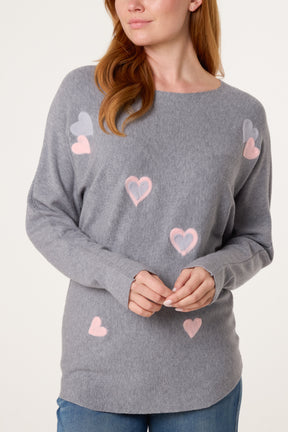 Fine Knit Heart Jumper
