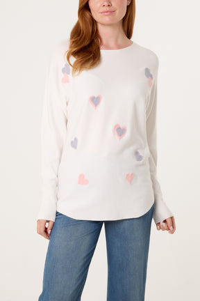 Fine Knit Heart Jumper