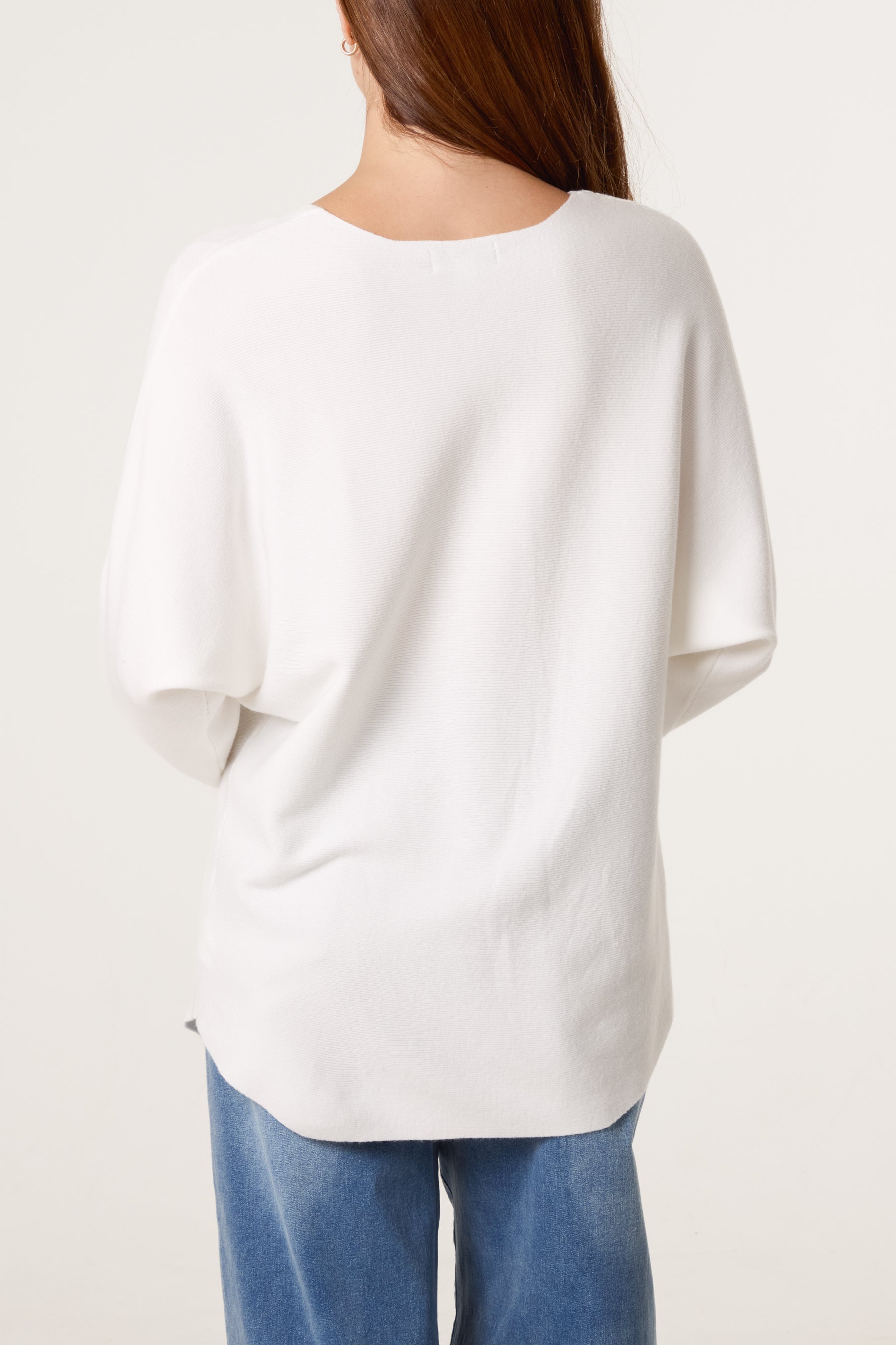 Fine Knit Flower Batwing Jumper