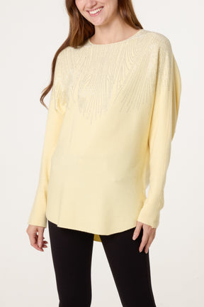 Embellished Spikes Fine Knit Jumper