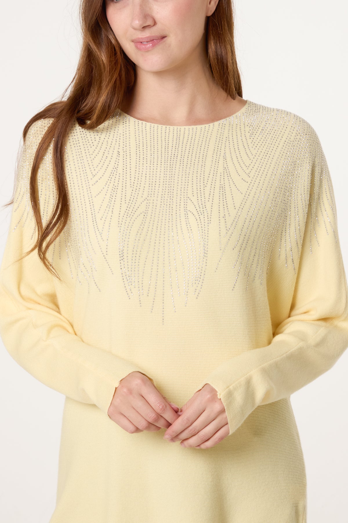 Embellished Spikes Fine Knit Jumper
