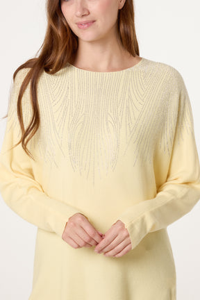 Embellished Spikes Fine Knit Jumper