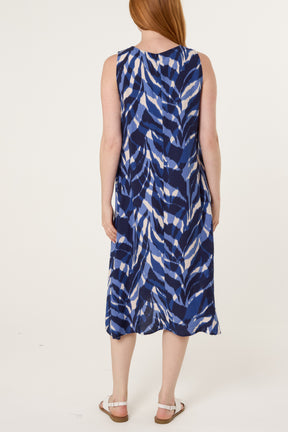 Abstract Leaf Print Tunic Dress