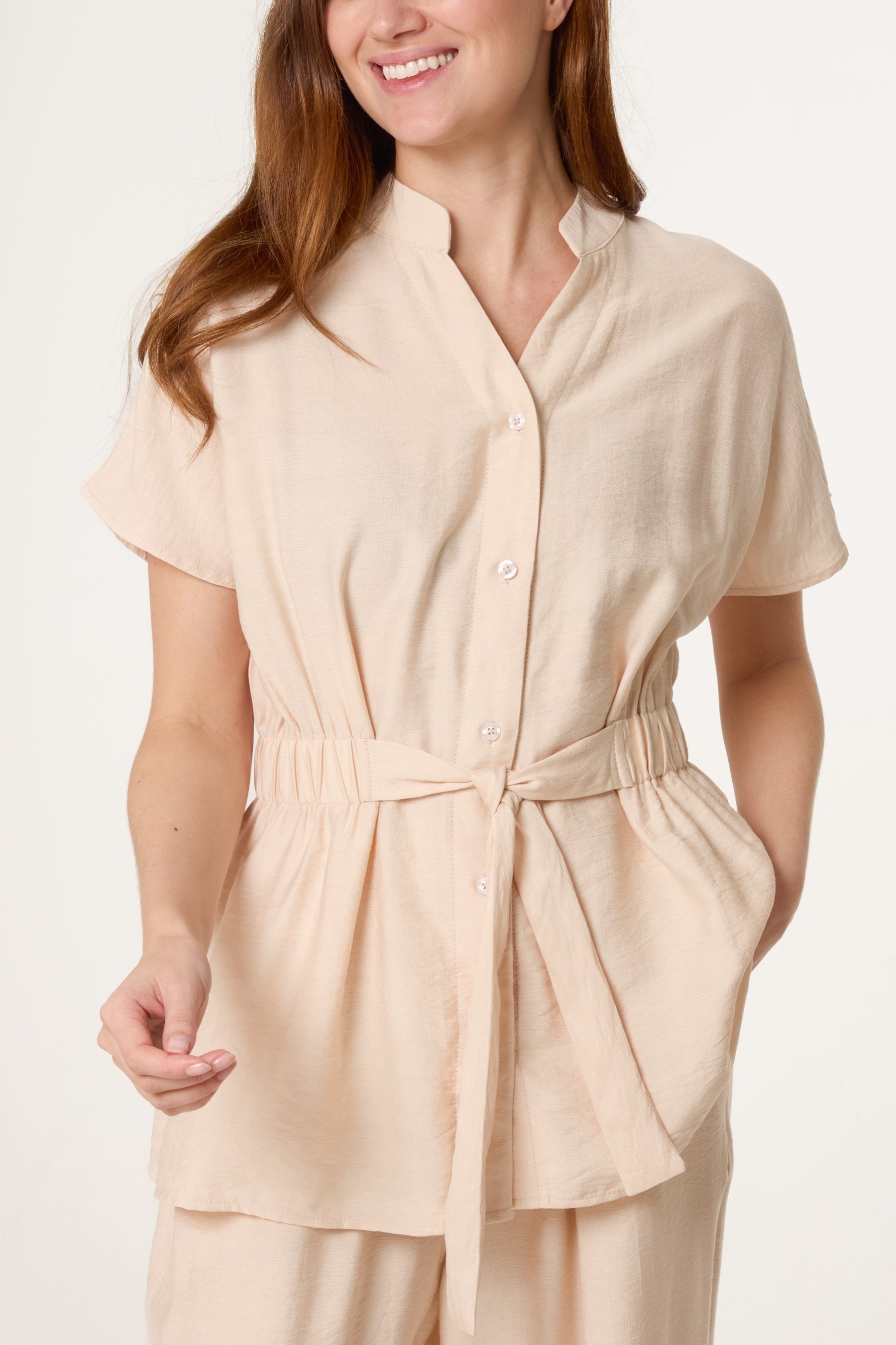 Belted Short Sleeve Shirt & Trouser Co-Ord