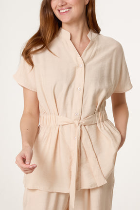 Belted Short Sleeve Shirt & Trouser Co-Ord