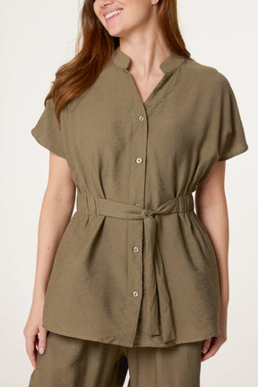 Belted Short Sleeve Shirt & Trouser Co-Ord