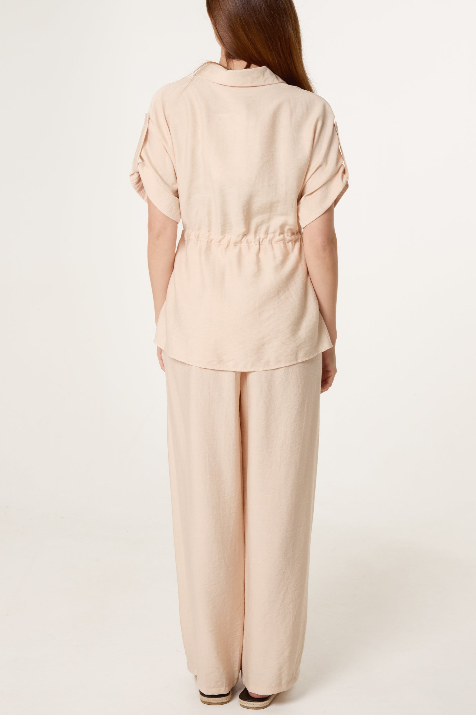 Cinched Short Sleeve Shirt & Trouser Co-Ord