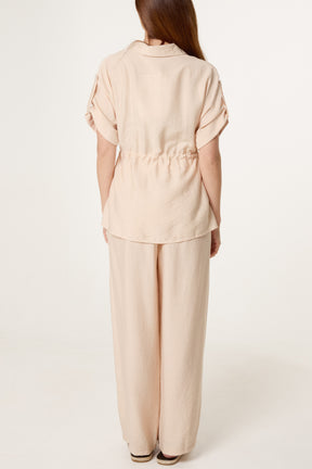 Cinched Short Sleeve Shirt & Trouser Co-Ord