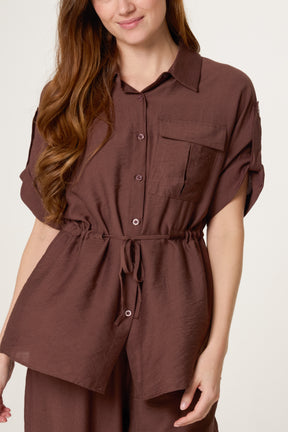 Cinched Short Sleeve Shirt & Trouser Co-Ord