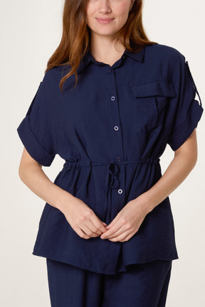 Cinched Short Sleeve Shirt & Trouser Co-Ord