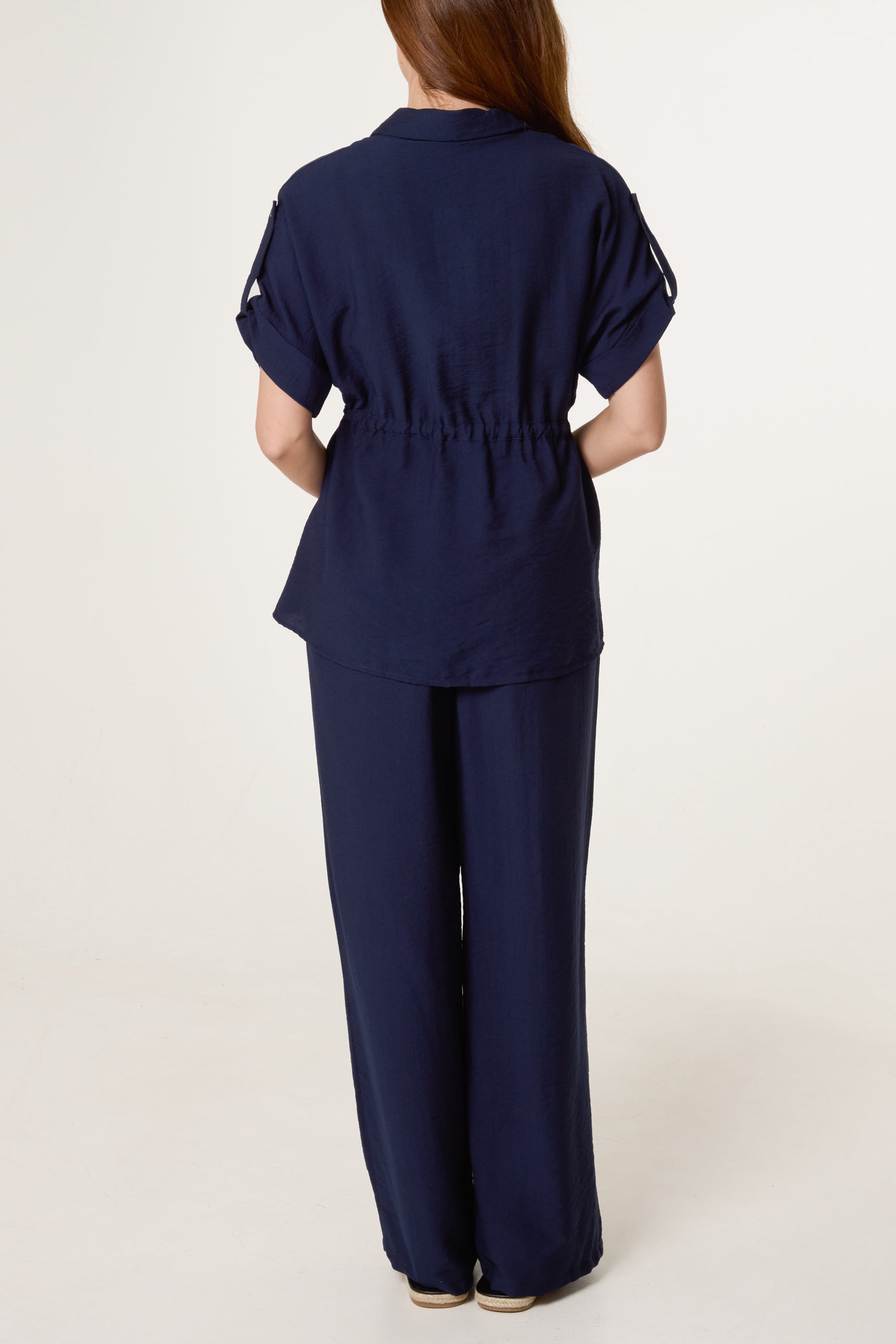 Cinched Short Sleeve Shirt & Trouser Co-Ord