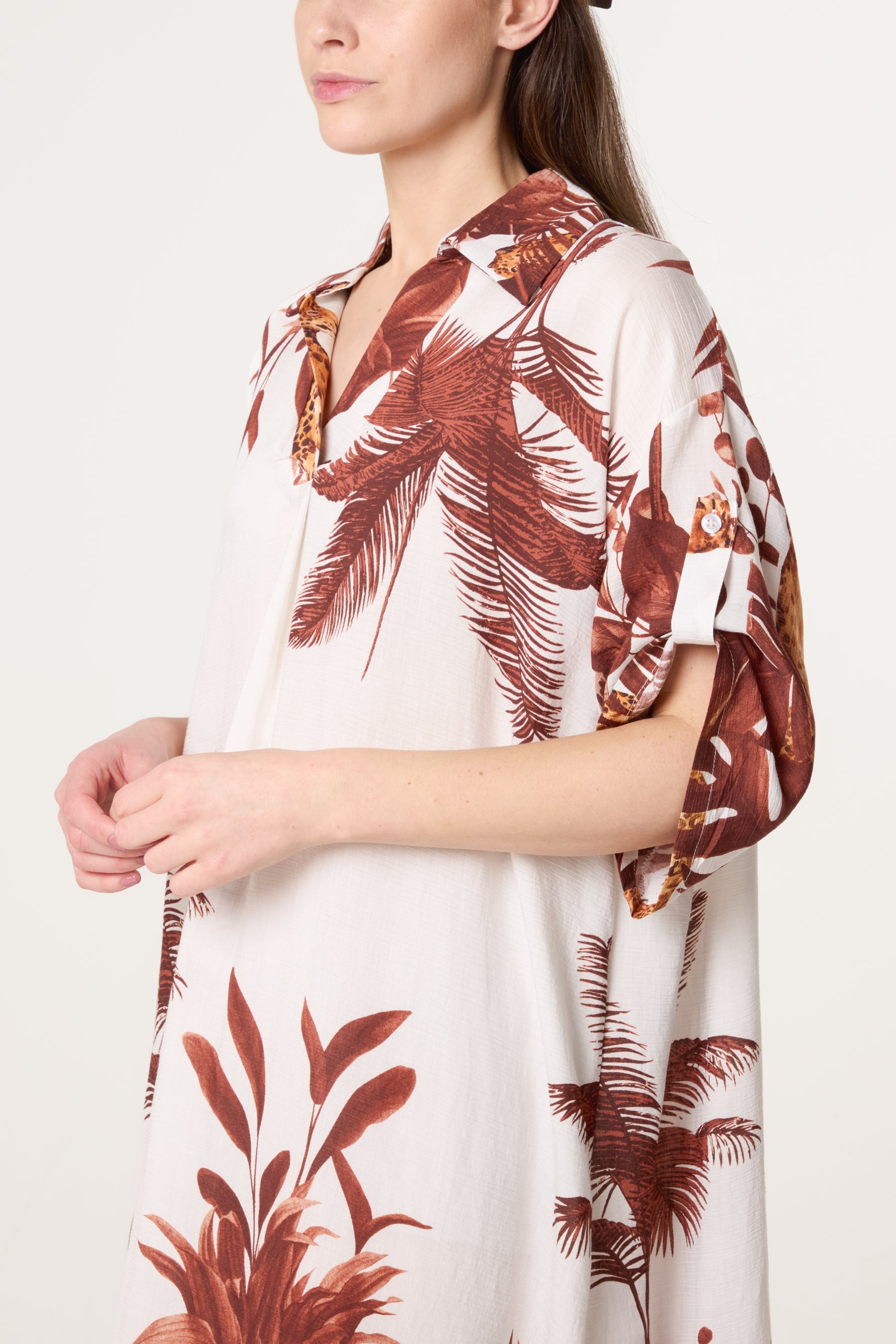 Jungle Border Print Midi Dress