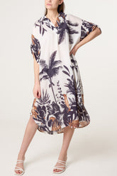 Jungle Border Print Midi Dress