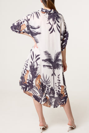 Jungle Border Print Midi Dress
