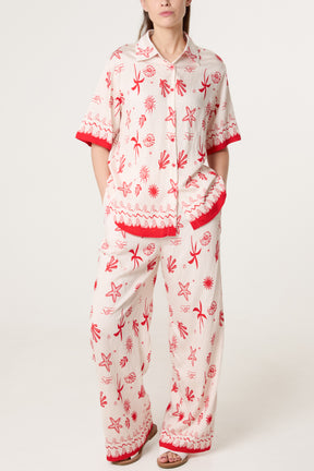 Marine Print Shirt & Trouser Co-Ord Set