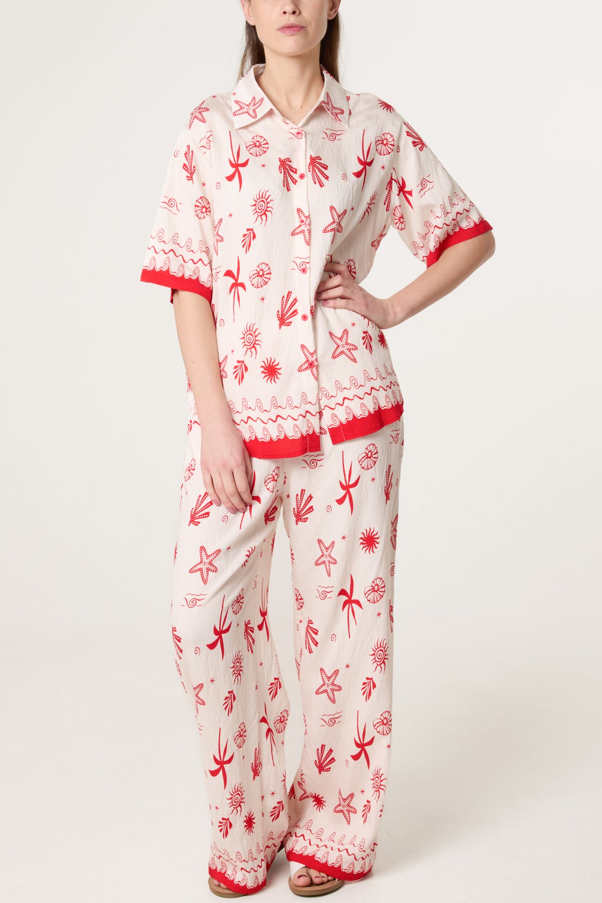 Marine Print Shirt & Trouser Co-Ord Set