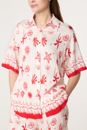 Marine Print Shirt & Trouser Co-Ord Set