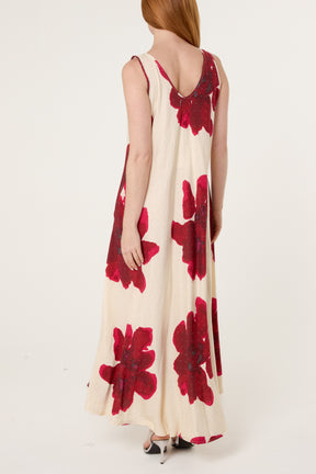 Bold Flower Embellished A-Line Dress