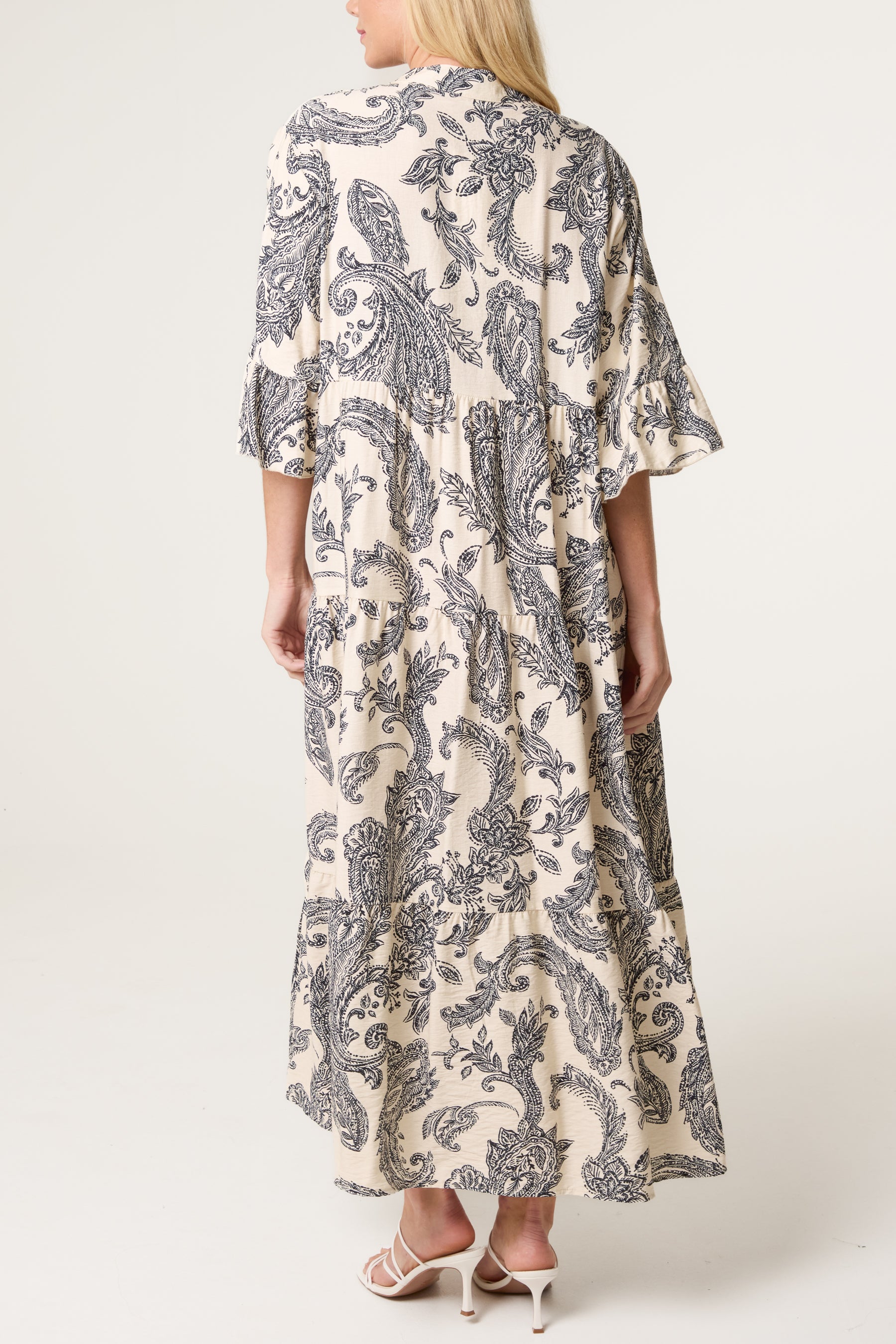 Paisley Floral Print Smock Dress