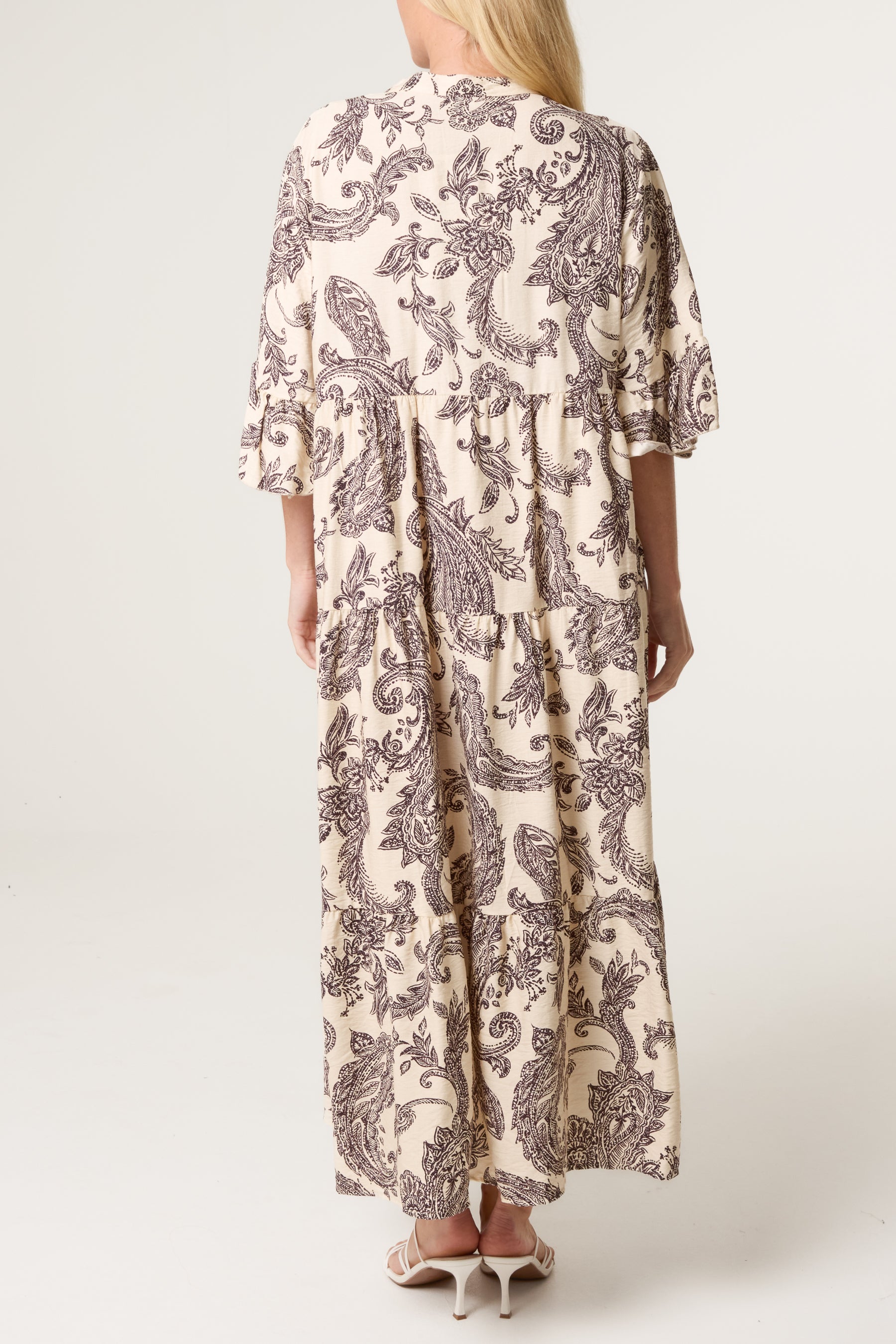 Paisley Floral Print Smock Dress