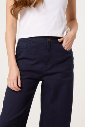 Floral Embroidered Wide Ankle Jeans