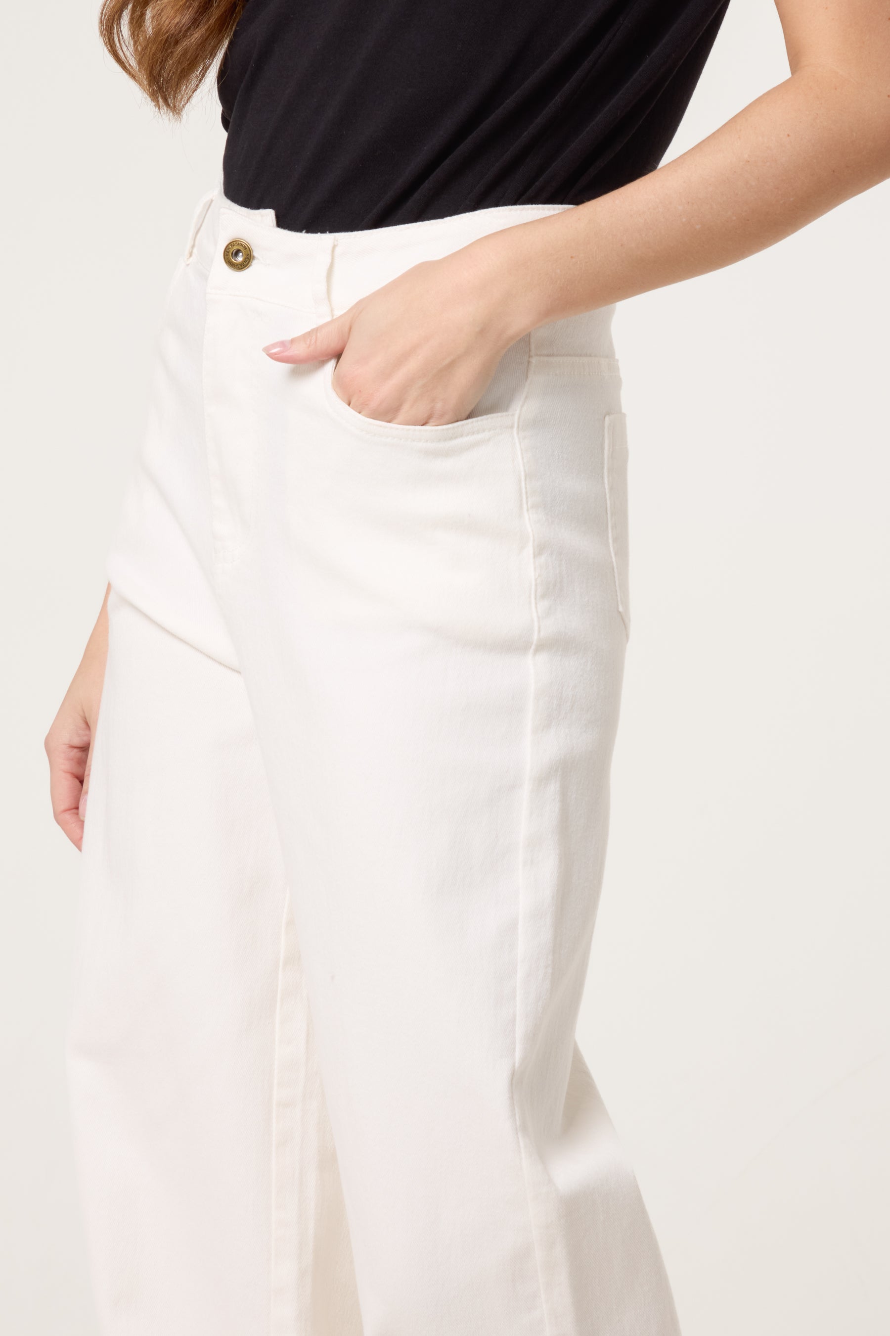 Floral Embroidered Wide Ankle Jeans