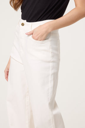 Floral Embroidered Wide Ankle Jeans