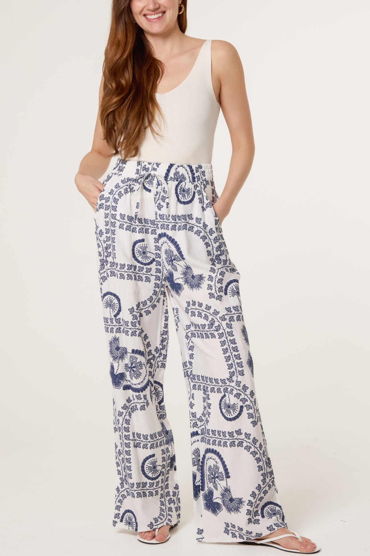 Vine Leaf Wide Leg Trousers