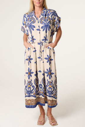 Paisley & Floral String Tie Dress