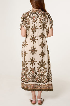 Paisley & Floral String Tie Dress