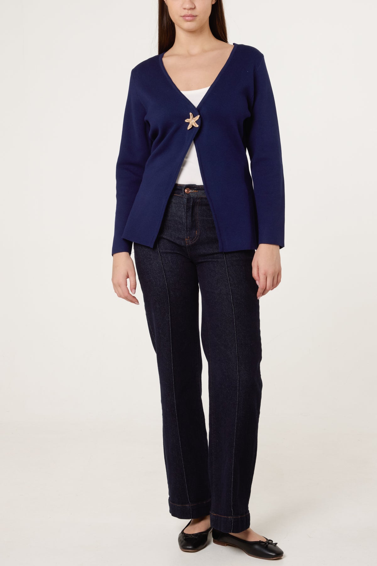 Gold Starfish Button Cardigan