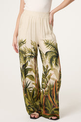 Jungle Leaf Wide Leg Trousers