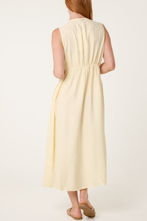 Plain Round Neck Midi Dress