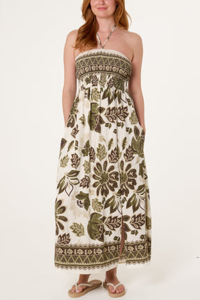 Bandeau Border Floral Dress