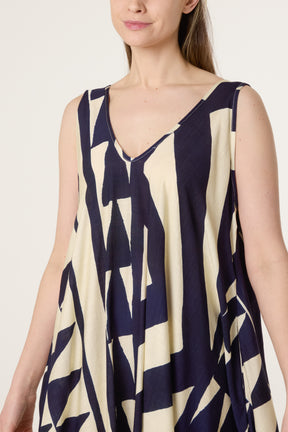 Geometric Triangle V-Neck Dress