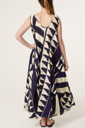 Geometric Triangle V-Neck Dress