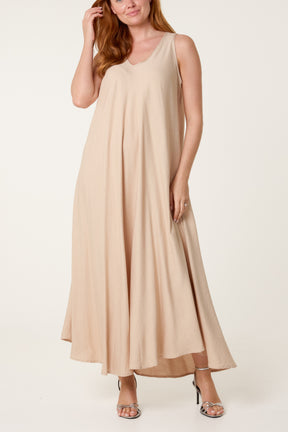 Sequined V-Neck Sleeveless Maxi Dress