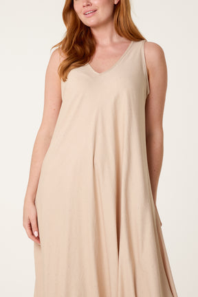 Sequined V-Neck Sleeveless Maxi Dress