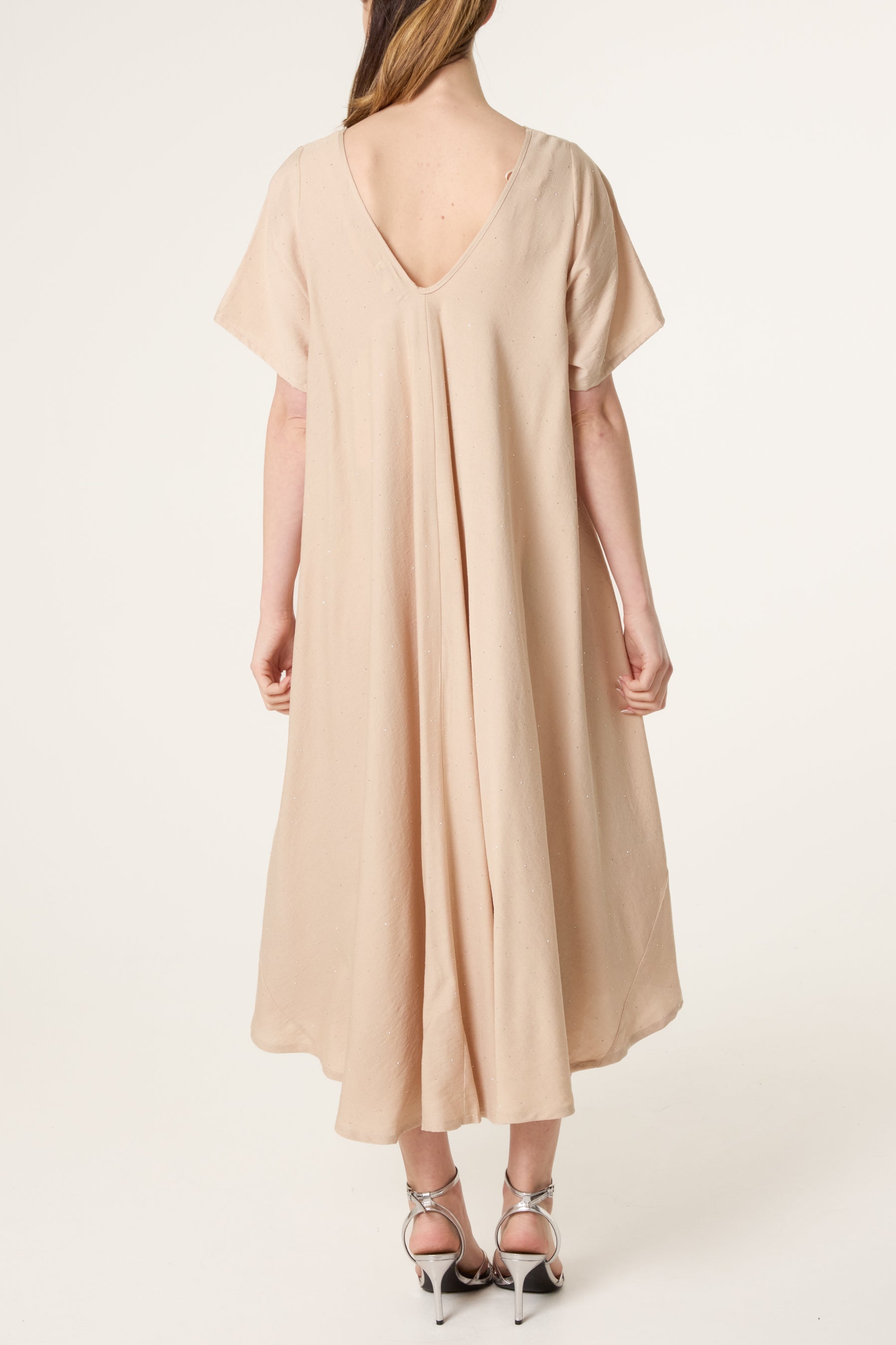 Diamante V-Neck Relaxed Dress