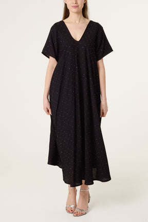 Diamante V-Neck Relaxed Dress