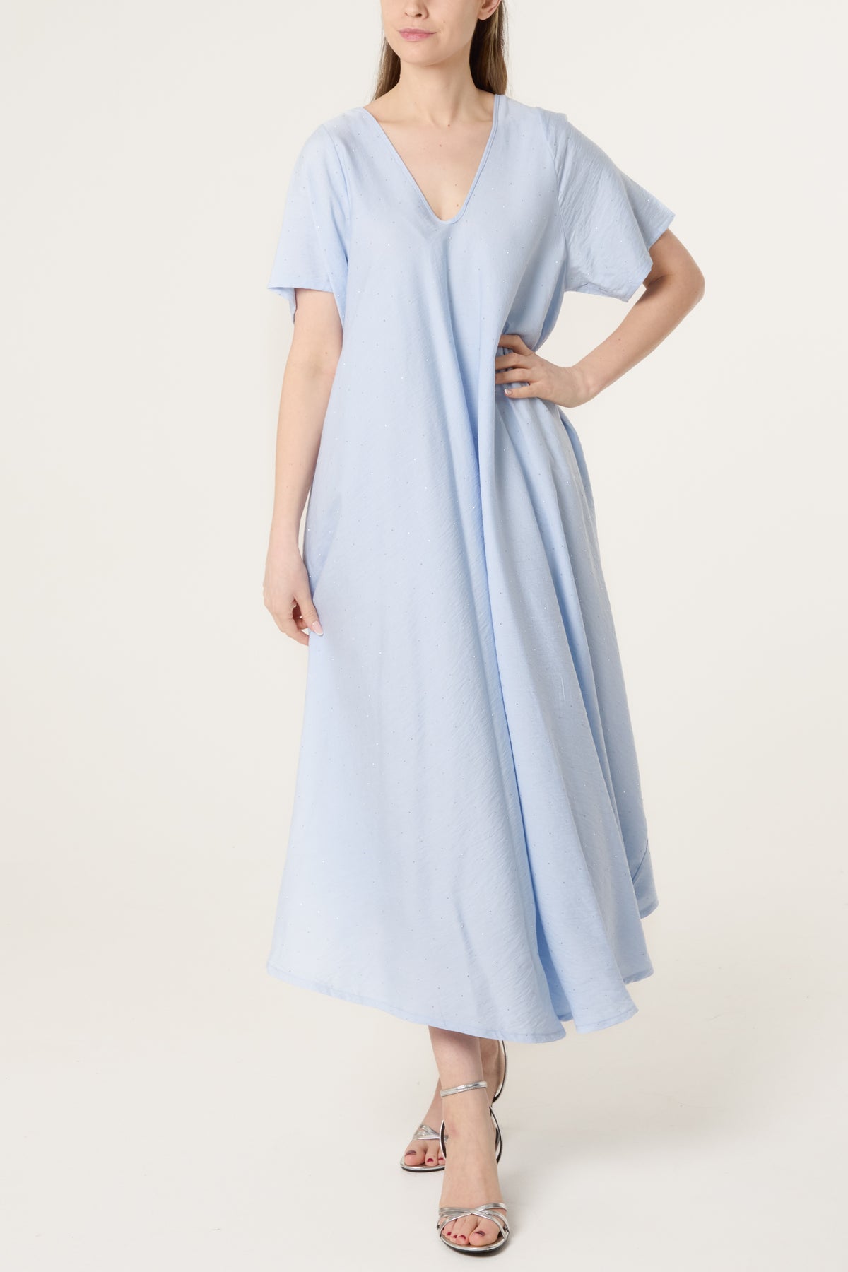 Diamante V-Neck Relaxed Dress
