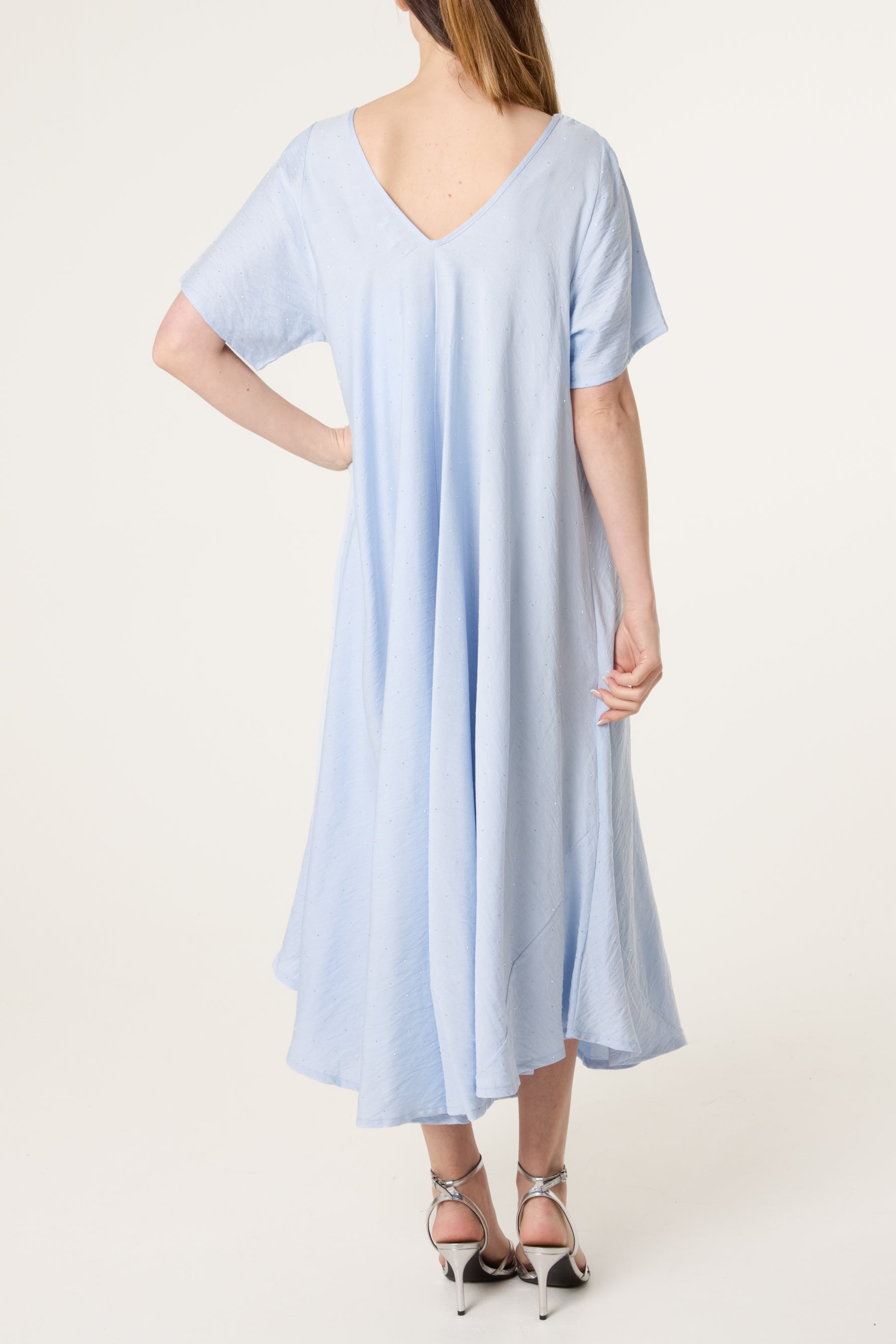 Diamante V-Neck Relaxed Dress