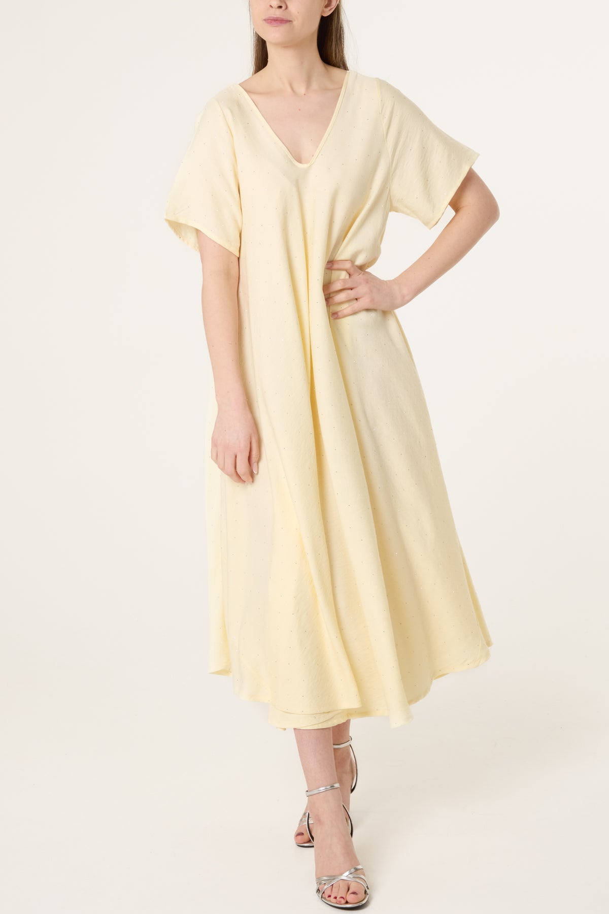Diamante V-Neck Relaxed Dress